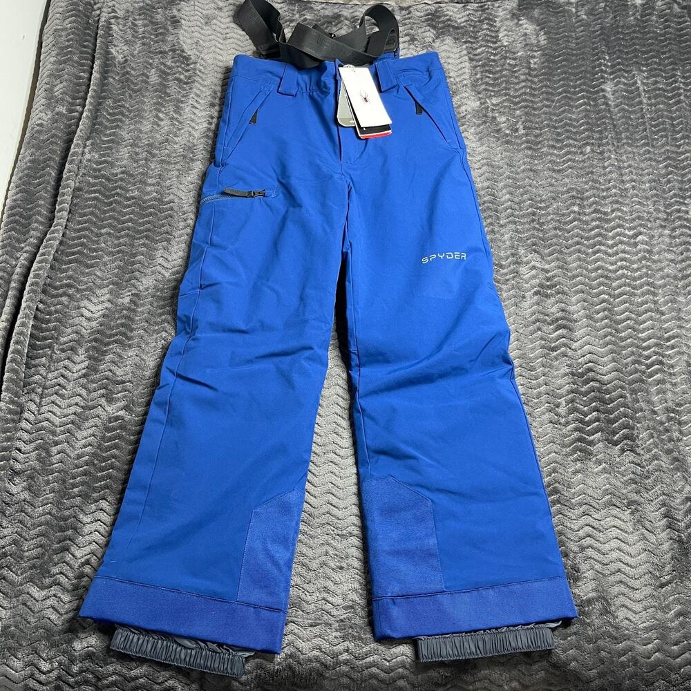 Spyder Boys Propulsion Snow Pants Bibs Blue Size 16 NWT
